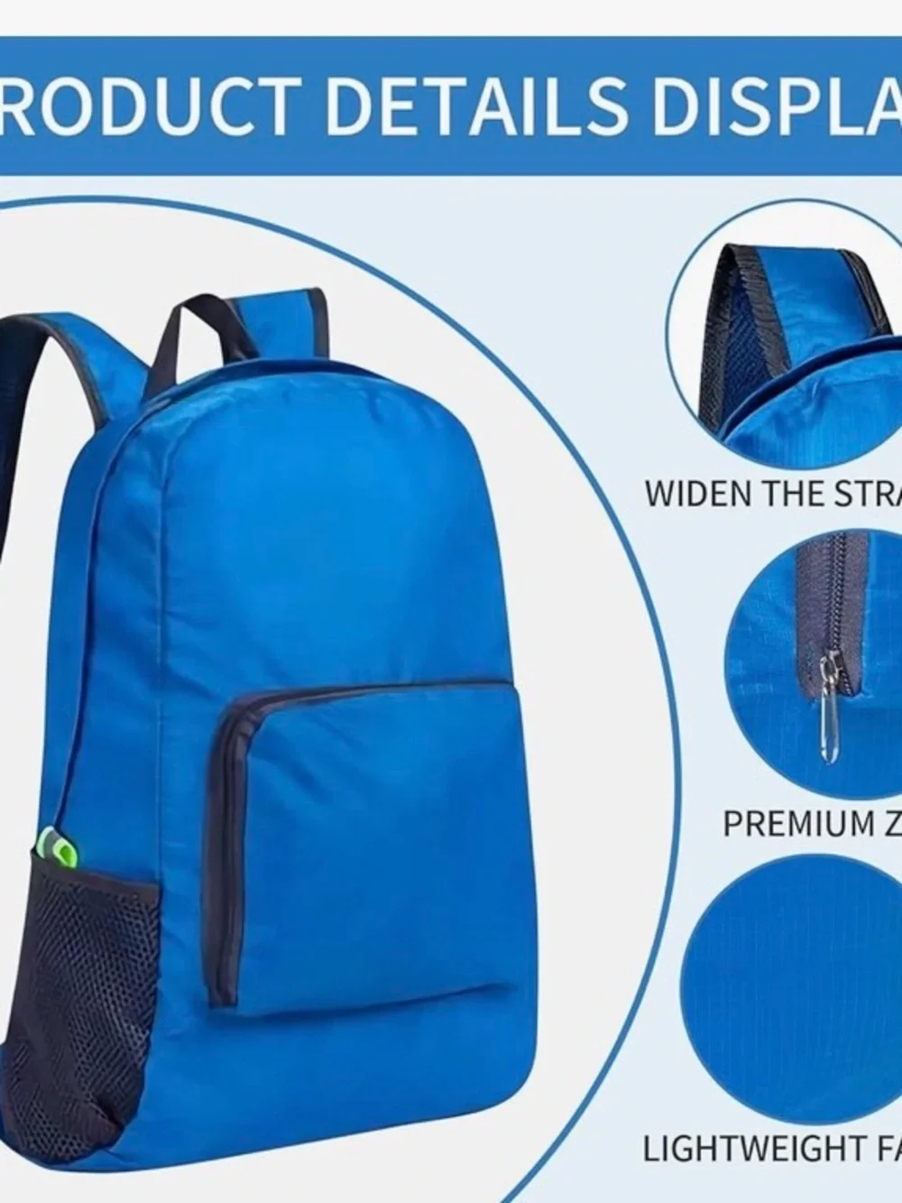 Foldable Lightweight  Nylon Backpack with Front Pocket. Choose your color